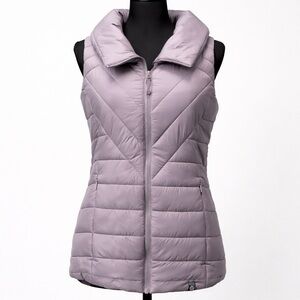 MONDETTA Women’s Lightweight Puffer Vest Soft Insulated Pale Lavender Gray XS